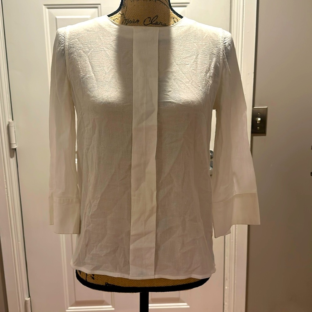 J Brand ivory cotton blouse with buttons down back - size 4